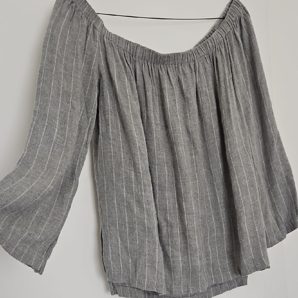 Gray Off-Shoulder Women's Top